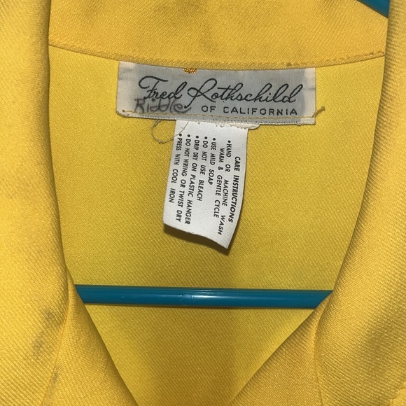 Fred Rothschild button up yellow dress - Picture 2 of 4